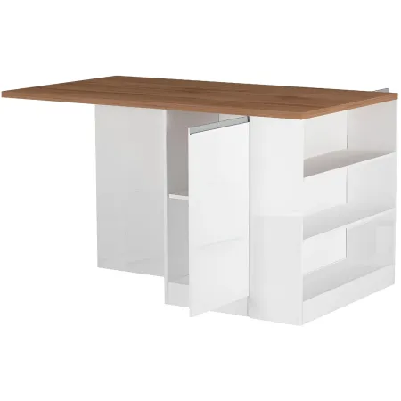 Isola Cucina 2 Ante Bianco Rovere 160x90x90 cm con Vani a Giorno