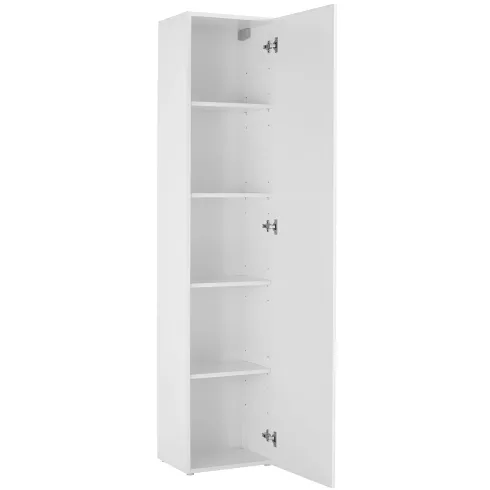 Colonna Armadio Multiuso Bianco Lucido 4 Ripiani 40x30x180 cm Moderno