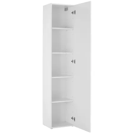 Colonna Armadio Multiuso Bianco Lucido 4 Ripiani 40x30x180 cm Moderno