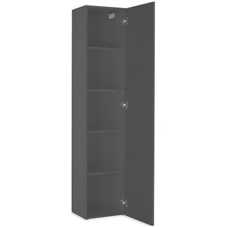 Colonna Armadio Multiuso Antracite Opaco 4 Ripiani 40x30x180 cm Moderno