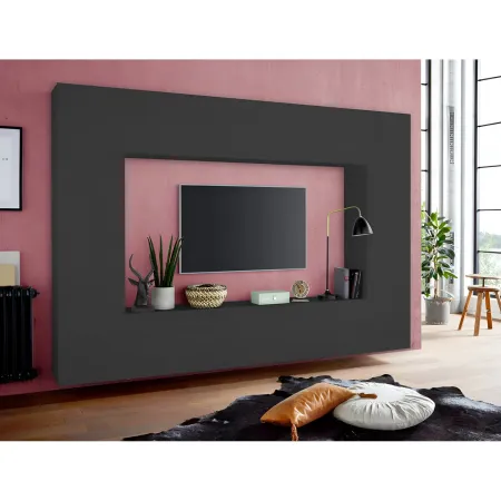 Colonna Armadio Multiuso Antracite Opaco 4 Ripiani 40x30x180 cm Moderno