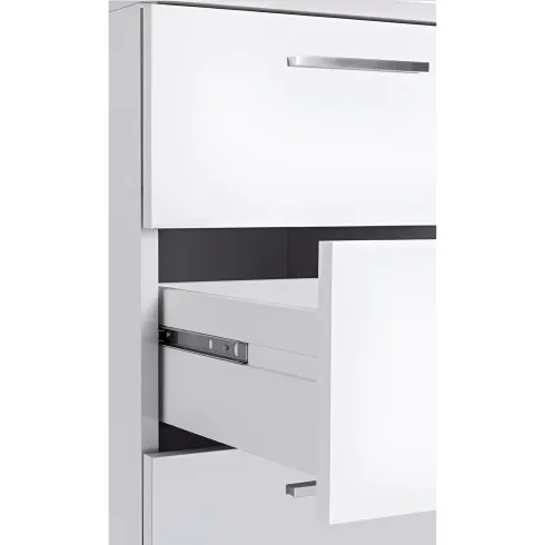 Scrivania Angolare Ufficio con Cassetti Bianco Lucido 160x60x75 cm