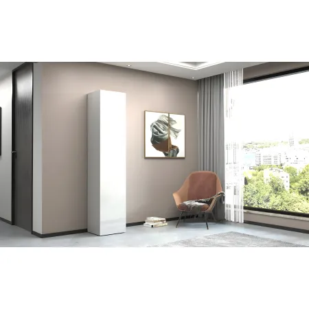 Armadio Scarpiera Anta Battente 45x35x191 cm Bianco Laccato Salvaspazio