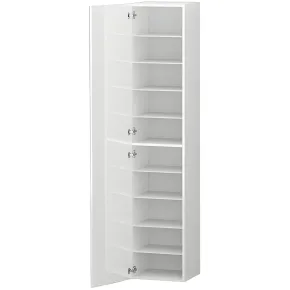 Armadio Scarpiera Anta Battente 45x35x191 cm Bianco Laccato Salvaspazio