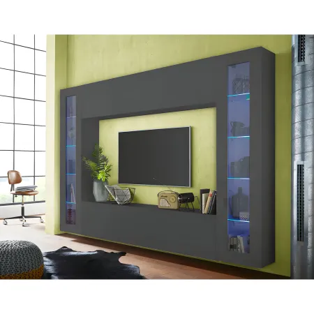 Mobile Porta TV Antracite Opaco Anta Ribalta da Soggiorno 180x30x40 cm