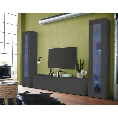 Mobile Porta TV Antracite Opaco Anta Ribalta da Soggiorno 180x30x40 cm