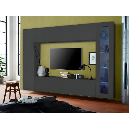 Mobile Porta TV Antracite Opaco Anta Ribalta da Soggiorno 180x30x40 cm