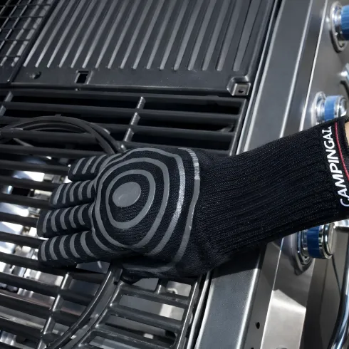 Guanto per Barbecue Campignaz 5 Dita Nero Protezione Calore 250°C