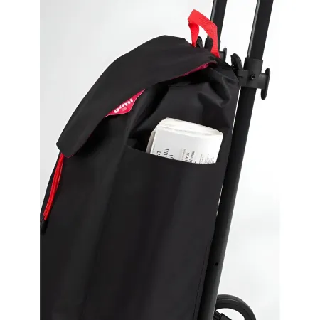 Carrello Spesa Gimi 4 Ruote Pieghevole XL 50L Nero Tasca Interna