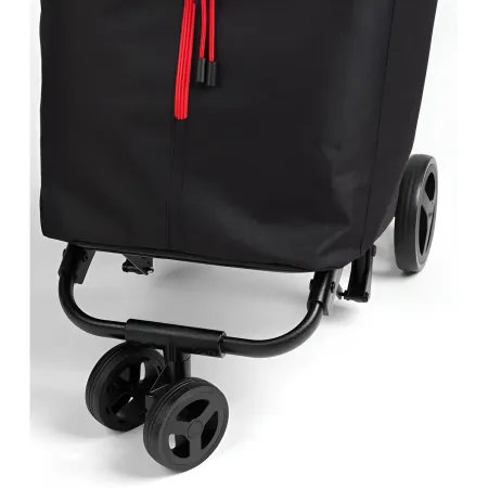 Carrello Spesa Gimi 4 Ruote Pieghevole XL 50L Nero Tasca Interna