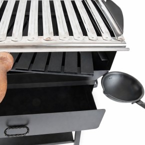 Barbecue a Carbonella Ferro Griglia Acciaio Inox Carbone BBQ da Balcone Giardino 2