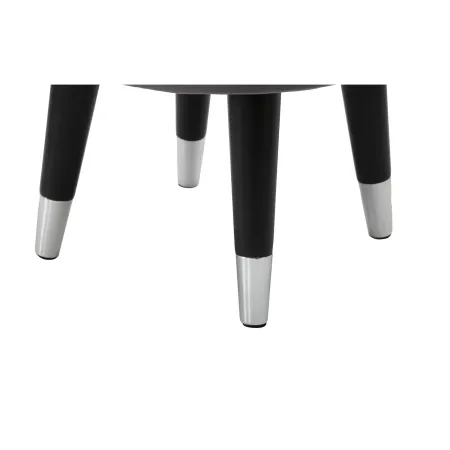 Sgabello Basso in Velluto Grigio Finiture Argento Pouf Salotto Camera