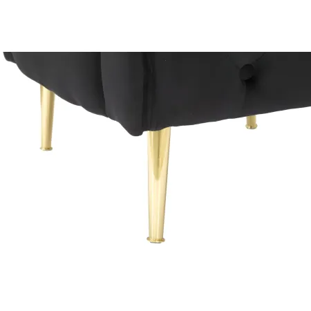 Poltrona Velluto Nero Struttura Metallo Dorato Salotto Camera da Letto