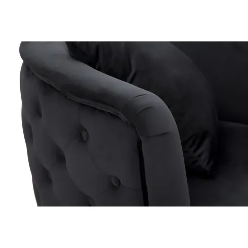 Poltrona Velluto Nero Struttura Metallo Dorato Salotto Camera da Letto