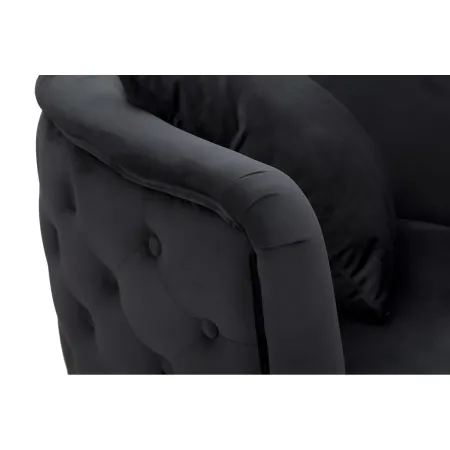 Poltrona Velluto Nero Struttura Metallo Dorato Salotto Camera da Letto