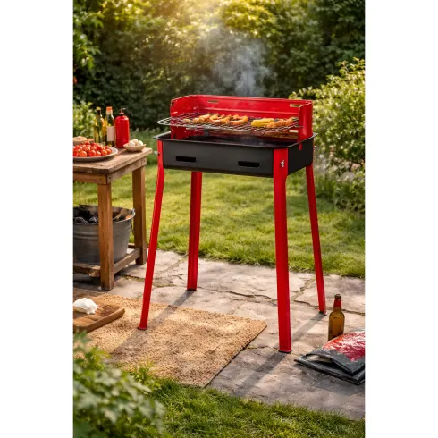 Barbecue a Carbonella Acciaio Portatile Griglia Carbone BBQ da Esterno Giardino