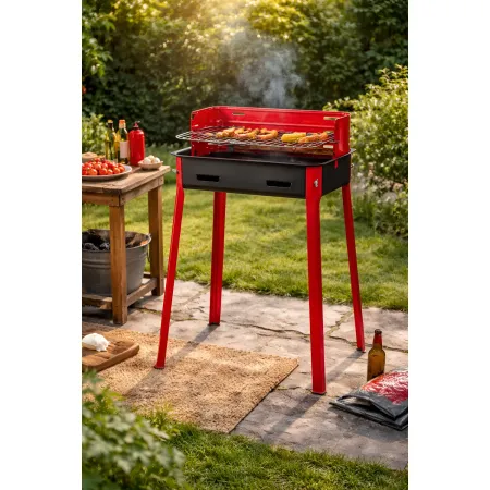 Barbecue a Carbonella Acciaio Portatile Griglia Carbone BBQ da Esterno Giardino