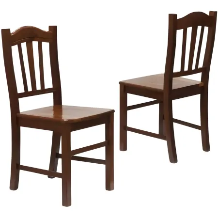 2 Sedie in Legno Massello Noce per Cucina Tavolo Sala da Pranzo Salotto Rustica | Bricoshop24