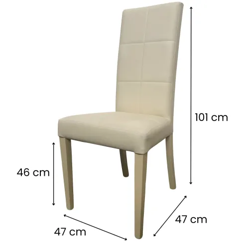 2 Sedie in Ecopelle Beige Cucina Imbottita Moderna Sala da Pranzo Salotto Legno | Bricoshop24