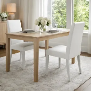 2 Sedie Ecopelle Bianche Cucina Imbottite Legno Moderna Sala da Pranzo Salotto 2