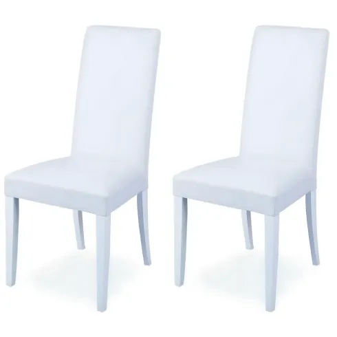 2 Sedie Ecopelle Bianche Cucina Imbottite Legno Moderna Sala da Pranzo Salotto