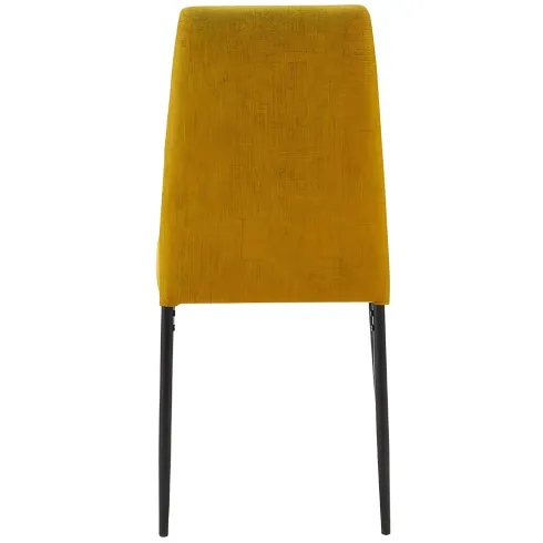Set 4 Sedie da Pranzo in Tessuto Senape Gambe in Metallo