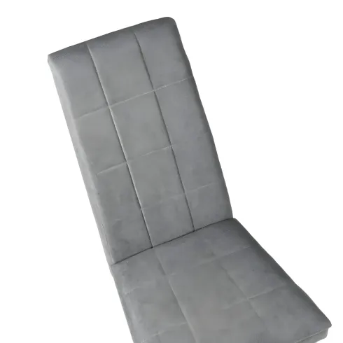 Set 2 Sedie Seduta in Tessuto Grigio Gambe Legno Bianco 46x59,5x101 cm