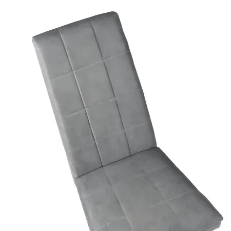 Set 2 Sedie Seduta in Tessuto Grigio Gambe Legno Bianco 46x59,5x101 cm