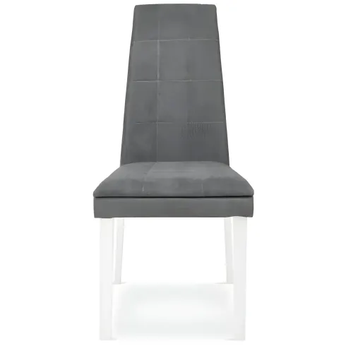 Set 2 Sedie Seduta in Tessuto Grigio Gambe Legno Bianco 46x59,5x101 cm