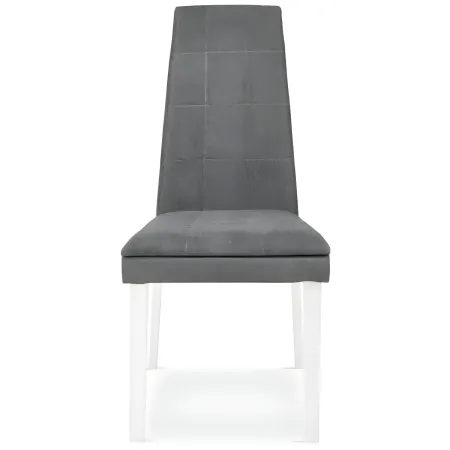 Set 2 Sedie Seduta in Tessuto Grigio Gambe Legno Bianco 46x59,5x101 cm