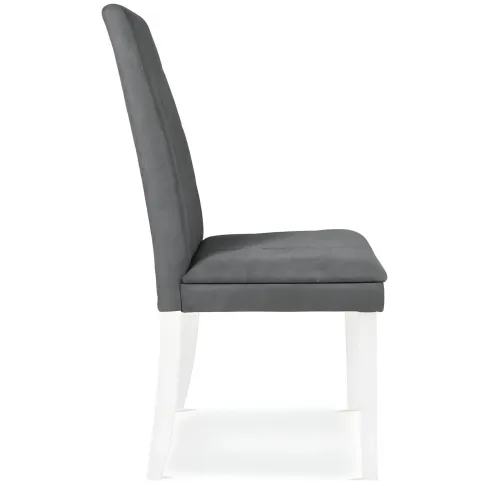 Set 2 Sedie Seduta in Tessuto Grigio Gambe Legno Bianco 46x59,5x101 cm