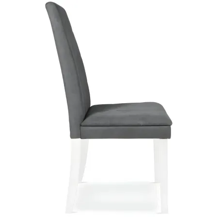 Set 2 Sedie Seduta in Tessuto Grigio Gambe Legno Bianco 46x59,5x101 cm