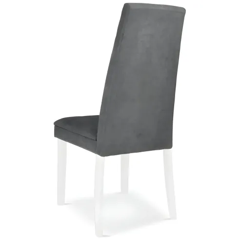 Set 2 Sedie Seduta in Tessuto Grigio Gambe Legno Bianco 46x59,5x101 cm
