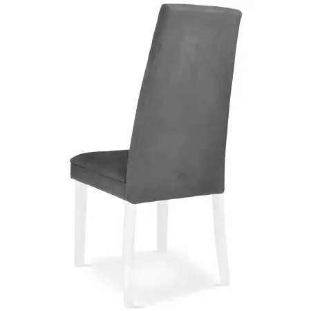 Set 2 Sedie Seduta in Tessuto Grigio Gambe Legno Bianco 46x59,5x101 cm
