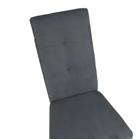 Set 2 Sedie Imbottite in Legno Grigio con Seduta in Tessuto Grigio