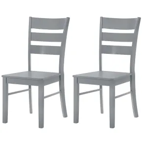 Set 2 Sedie in Legno Grigio da Interno con Schienale Alto