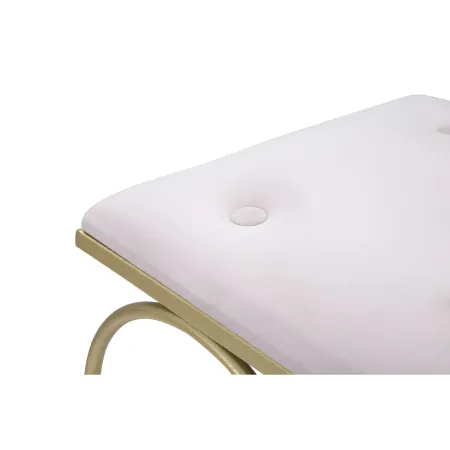 Sgabello Basso Rosa a Cuore in Metallo Oro con Seduta in Velluto