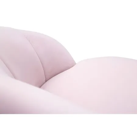 Sgabello da Bar Seduta in Velluto Rosa con Gambe in Legno Nero Oro