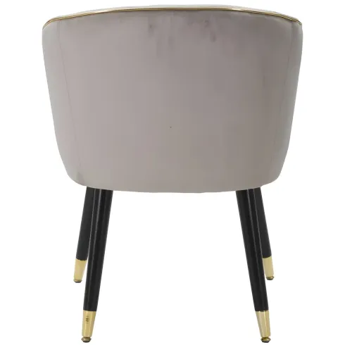 Poltrona in Tessuto Grigio Struttura Metallo Nero Oro Sedia da Pranzo