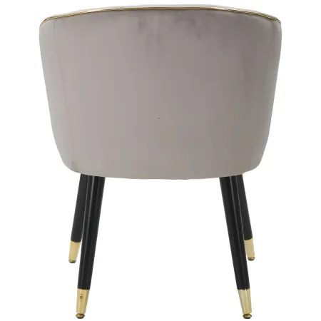 Poltrona in Tessuto Grigio Struttura Metallo Nero Oro Sedia da Pranzo
