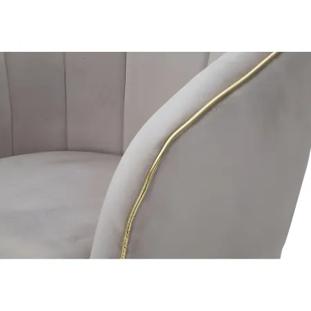 Poltrona in Tessuto Grigio Struttura Metallo Nero Oro Sedia da Pranzo