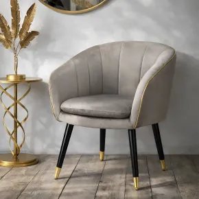 Poltrona in Tessuto Grigio Struttura Metallo Nero Oro Sedia da Pranzo 2