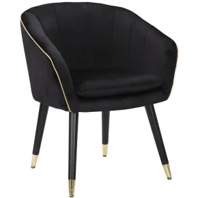 Poltrona in Tessuto Struttura in Metallo Nero Oro Sedia da Pranzo