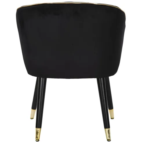 Poltrona in Tessuto Struttura in Metallo Nero Oro Sedia da Pranzo