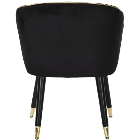 Poltrona in Tessuto Struttura in Metallo Nero Oro Sedia da Pranzo