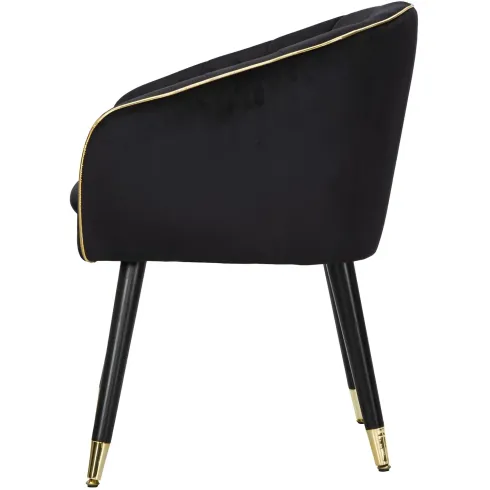 Poltrona in Tessuto Struttura in Metallo Nero Oro Sedia da Pranzo