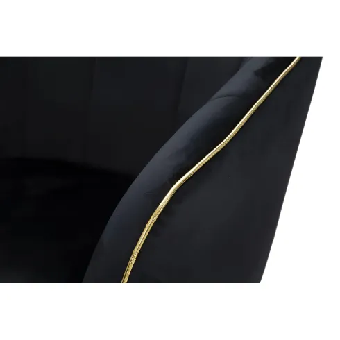 Poltrona in Tessuto Struttura in Metallo Nero Oro Sedia da Pranzo