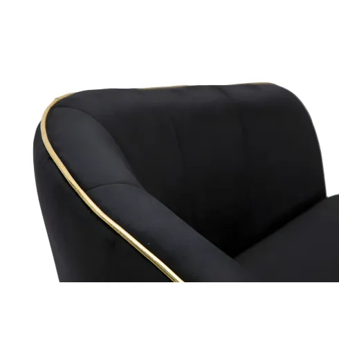 Poltrona in Tessuto Struttura in Metallo Nero Oro Sedia da Pranzo
