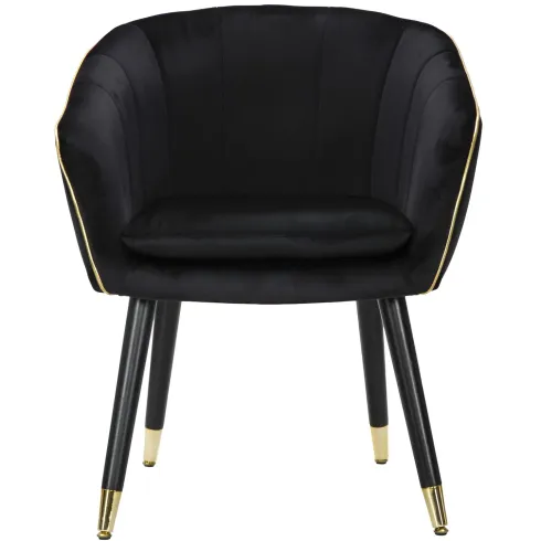 Poltrona in Tessuto Struttura in Metallo Nero Oro Sedia da Pranzo