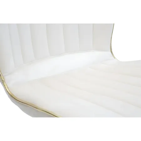 Set 2 Sedie da Pranzo in Velluto Crema Finitura Oro Moderno Soggiorno